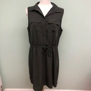 Mario Serrani Dark Green Sleeveless Mini Dress